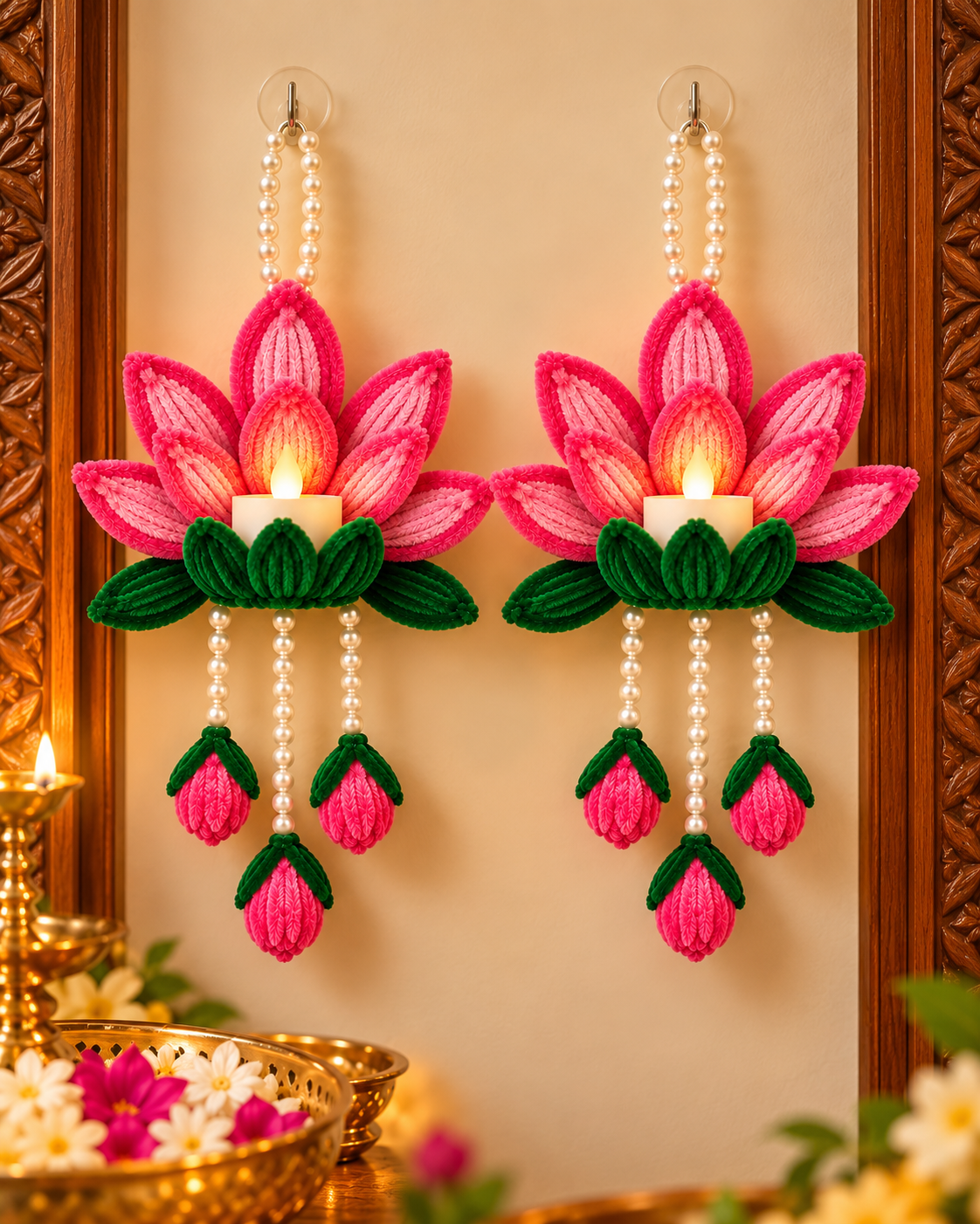 Lotus Diya Wall Hanging