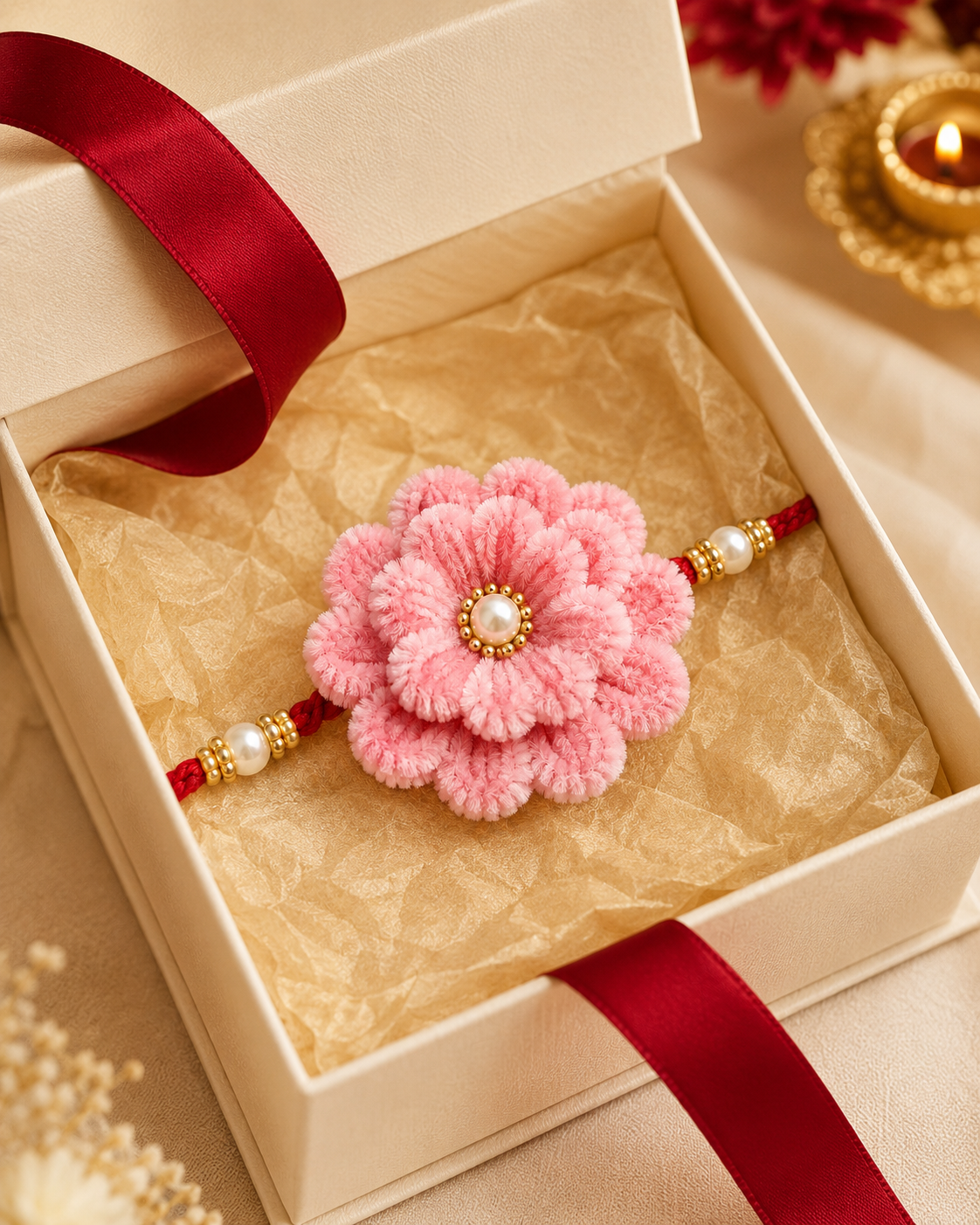 Floral Pearl Rakhi