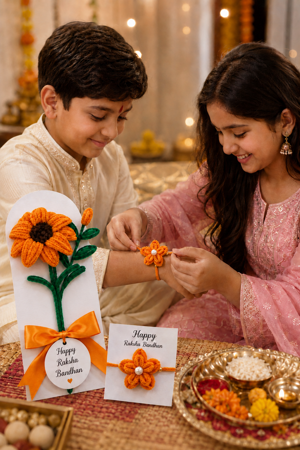 Sunflower Rakhi Gift Set