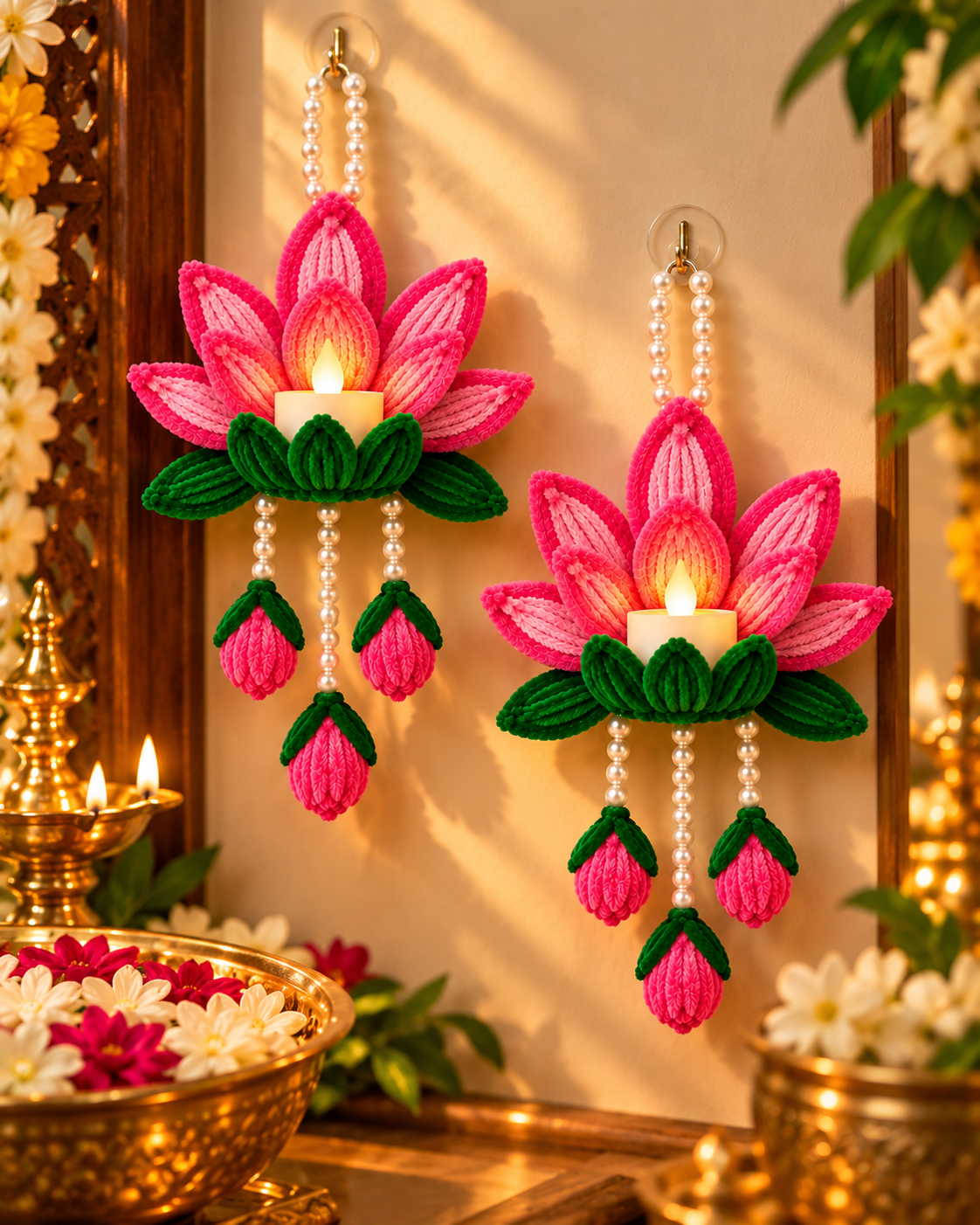 Lotus Diya Wall Hanging