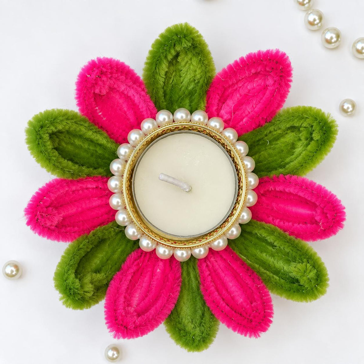 Dual Colour Lotus Diya Set