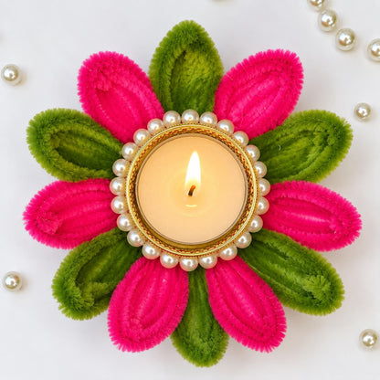 Dual Colour Lotus Diya Set